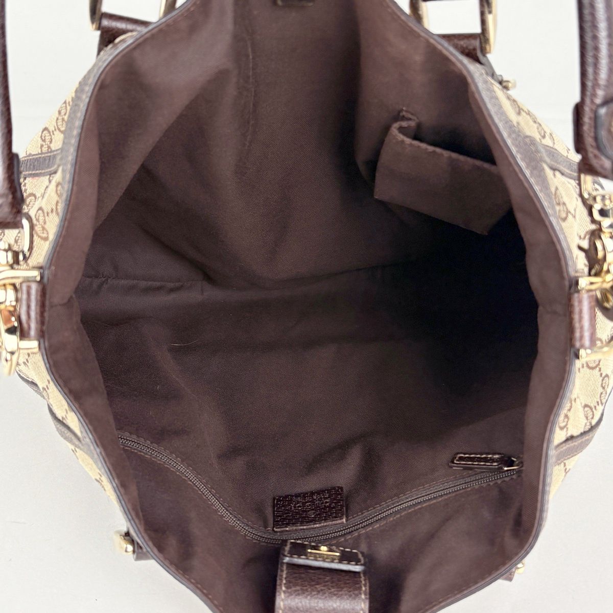 Gucci GG Pattern 2-Way Shoulder Bag Abbey Canvas Brown — view 8