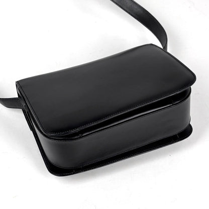 Celine Logo Shoulder Bag Leather Black — view 2