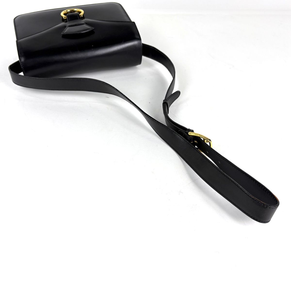 Celine Logo Shoulder Bag Leather Black — view 7