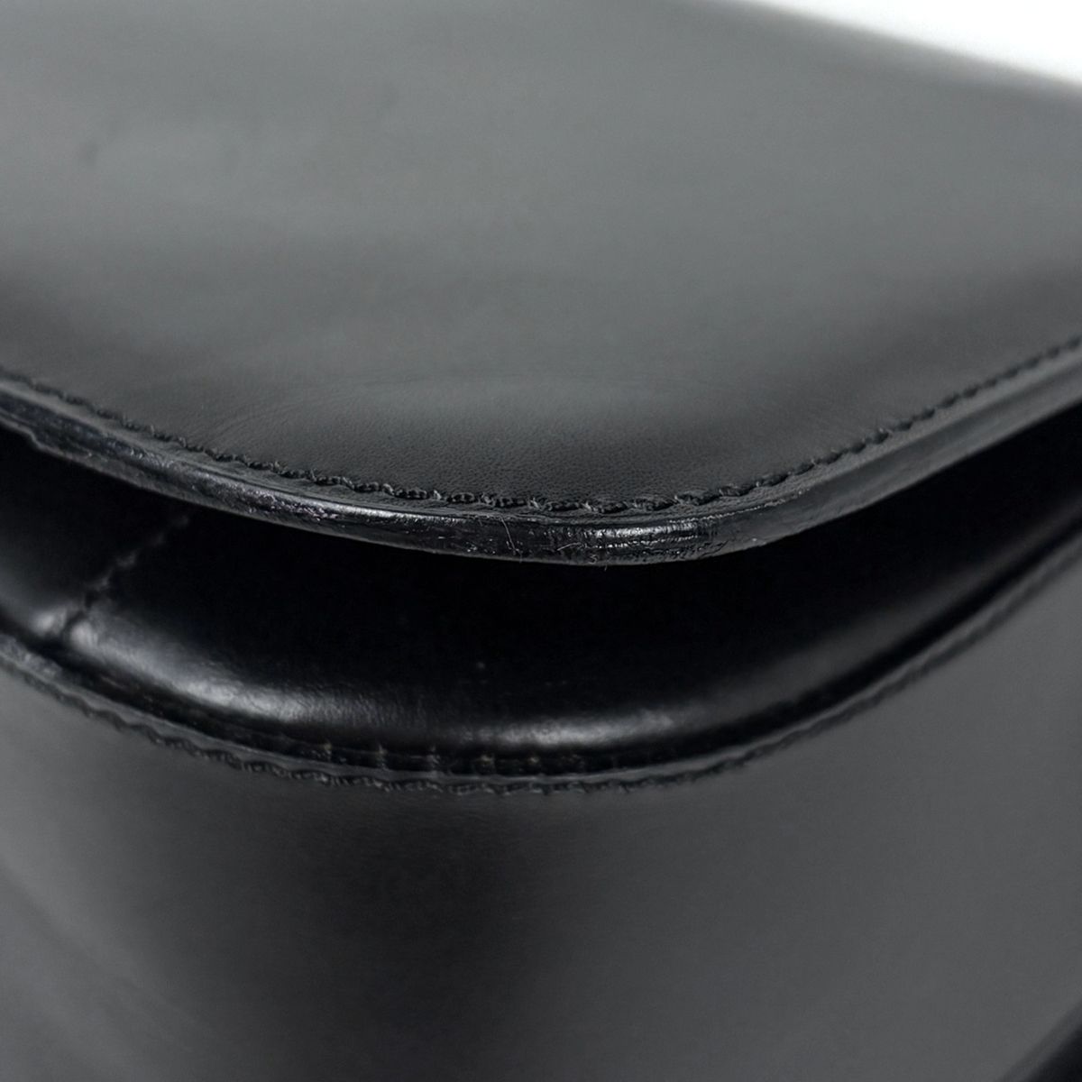 Celine Logo Shoulder Bag Leather Black — view 3