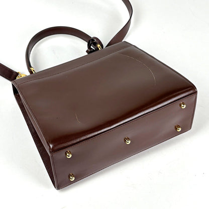 Gucci Ladylock Handbag 2-Way Leather Brown — view 2