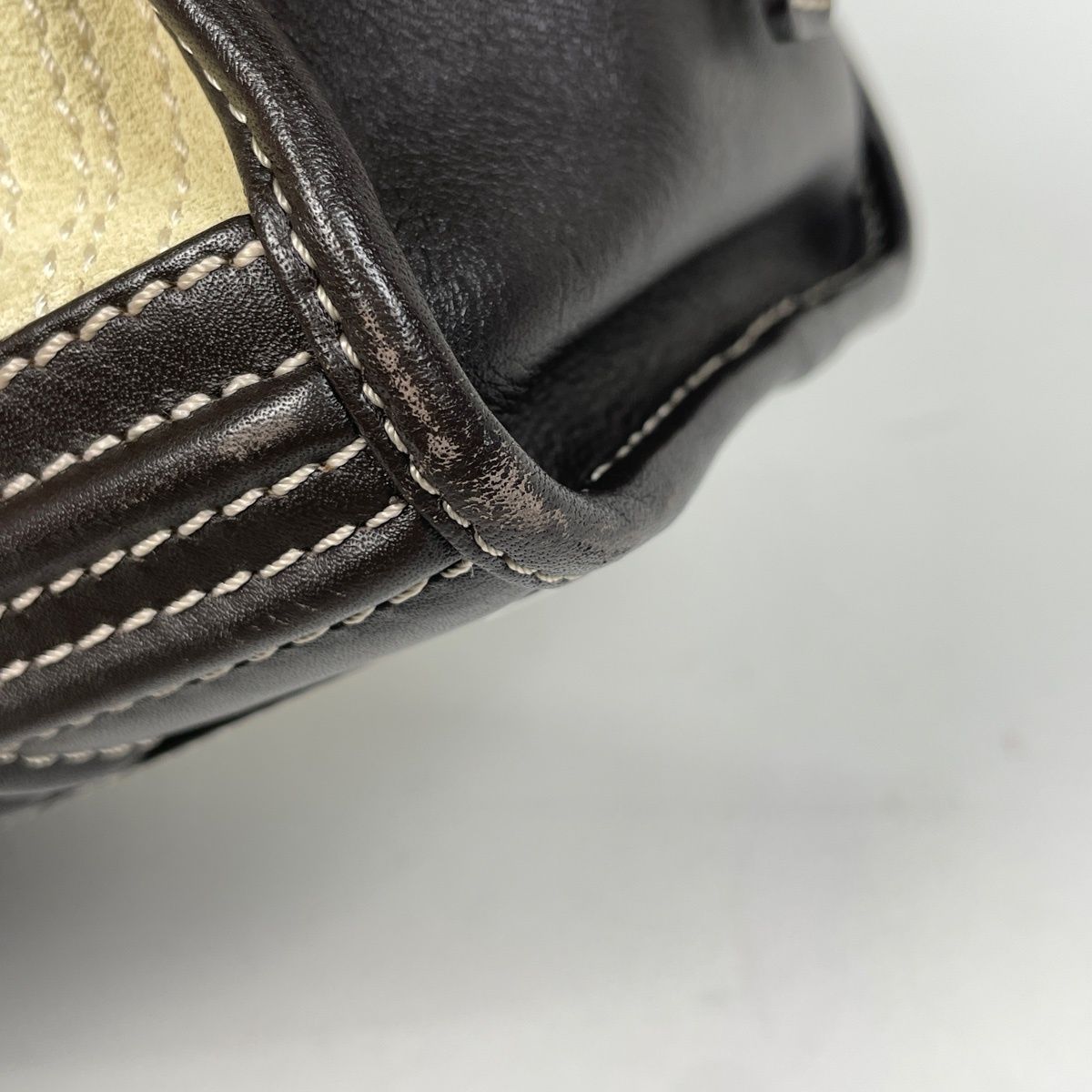 Loewe Amazona 28 Anagram Handbag Suede Beige Brown — view 4