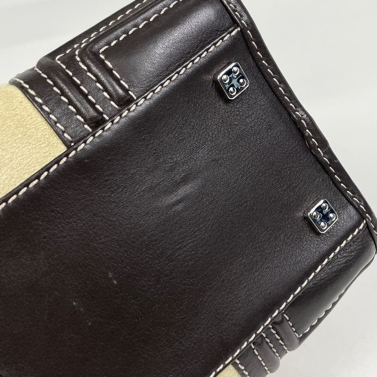 Loewe Amazona 28 Anagram Handbag Suede Beige Brown — view 3