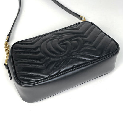 Gucci GG Marmont Chain Shoulder Bag Leather Black — view 2
