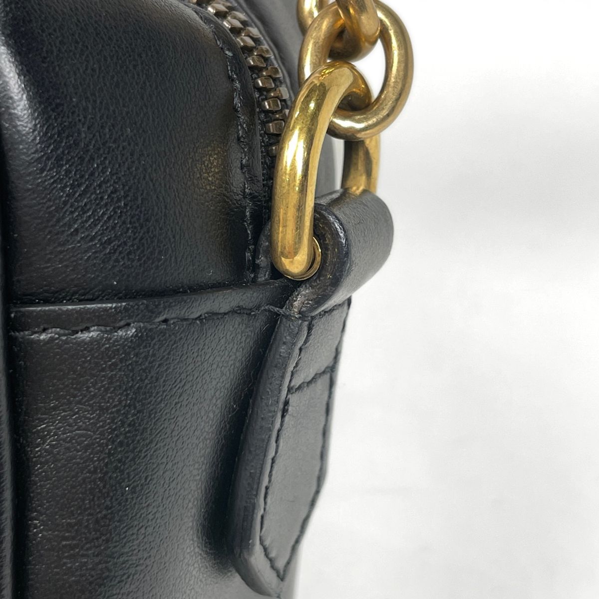 Gucci GG Marmont Chain Shoulder Bag Leather Black — view 4