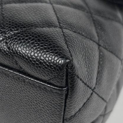 Chanel CC Logo Handbag Quilted Caviar Leather Black — view 3