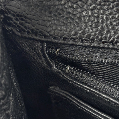 Chanel CC Logo Handbag Quilted Caviar Leather Black — view 6