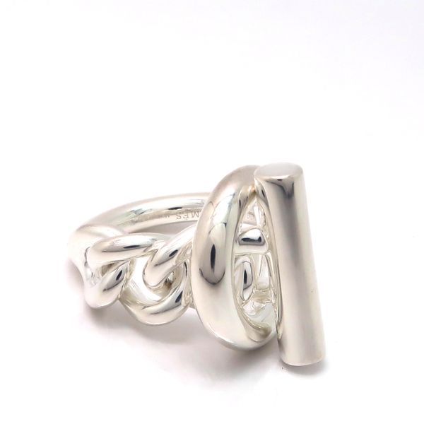 Hermes Croisette GM Ring 925 Sterling Silver 53 Chain and Paper Purchased in — view 3