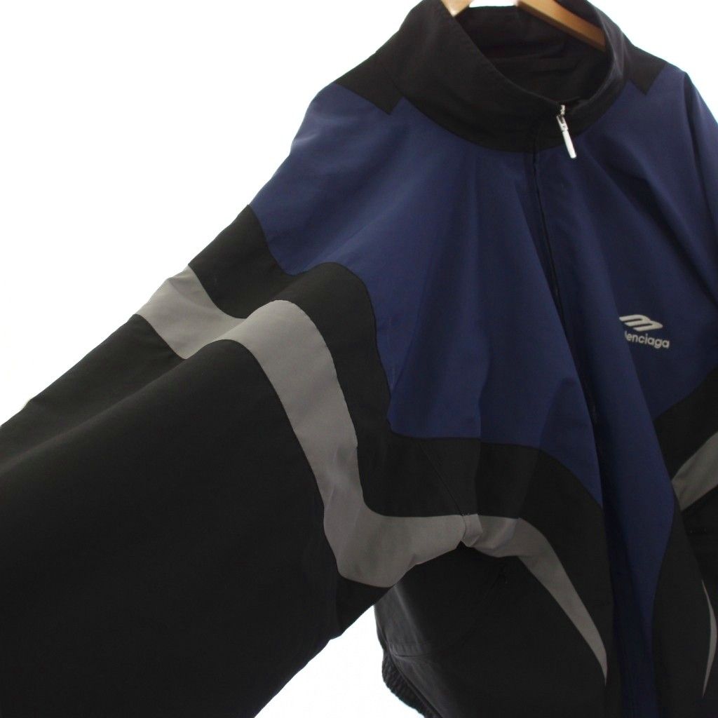 Balenciaga Sports Icon Off Shoulder Tracksuit Off Track Jacket S Navy Black — view 4