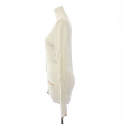 Chanel Collection Coco Cuba Cotton Rib Knit Cardigan Long Sleeve 40 White — view 2