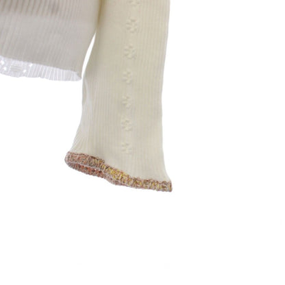 Chanel Collection Coco Cuba Cotton Rib Knit Cardigan Long Sleeve 40 White — view 7