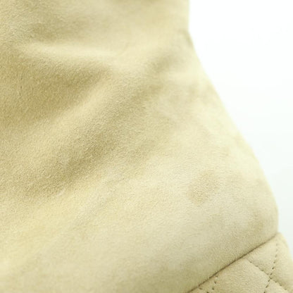 Chanel Short Boots Round Toe Wedge Sole CC Logo Suede Quilted Contrast Bicolor — view 7