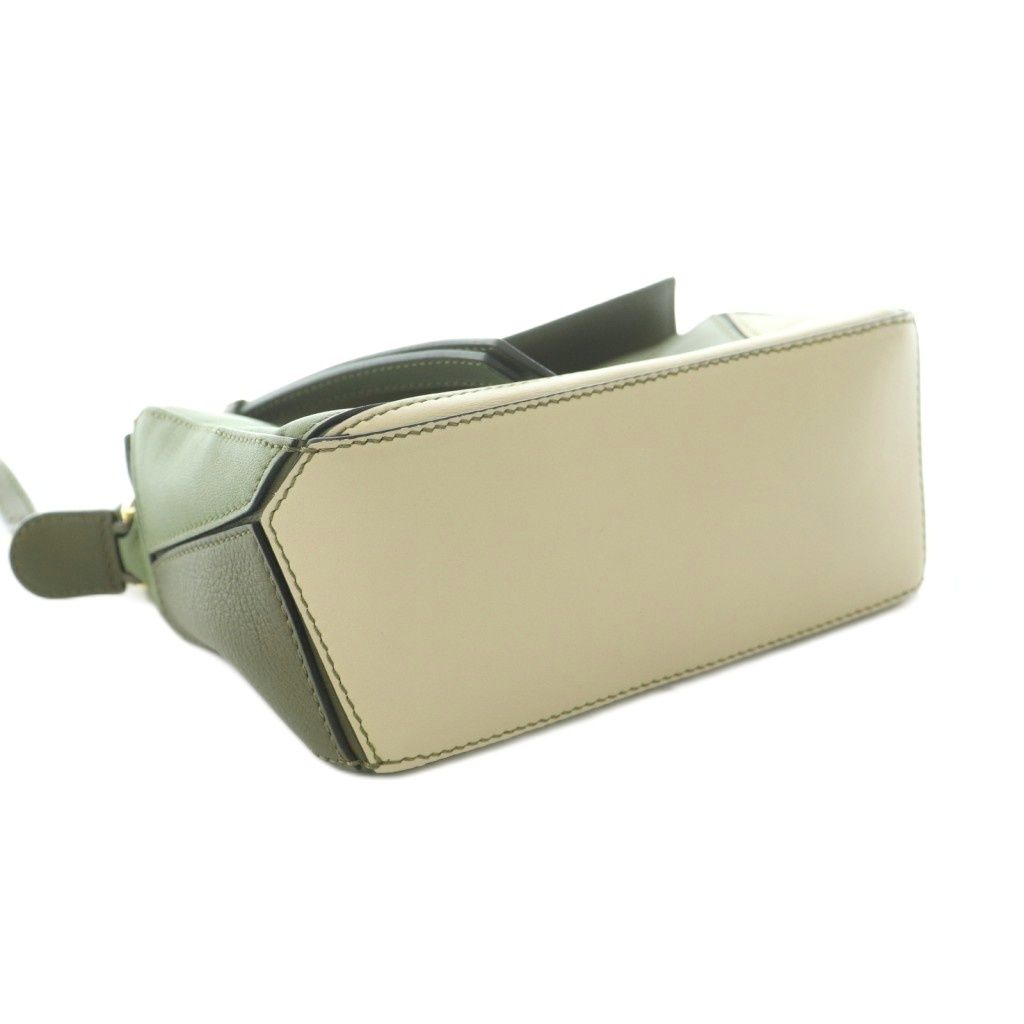 Loewe Puzzle Mini 2-Way One Handle Shoulder Bag Leather Anagram Logo Khaki BB — view 7
