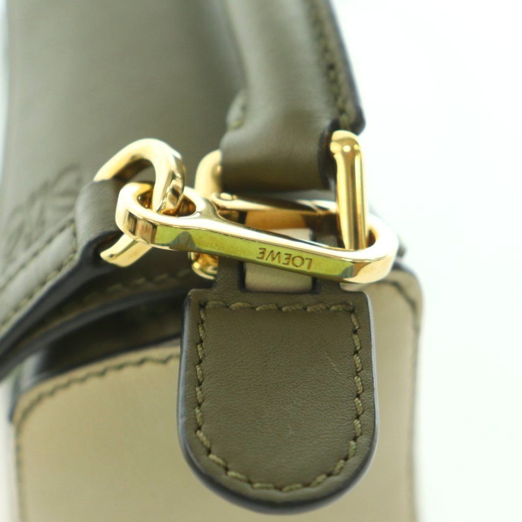 Loewe Puzzle Mini 2-Way One Handle Shoulder Bag Leather Anagram Logo Khaki BB — view 8