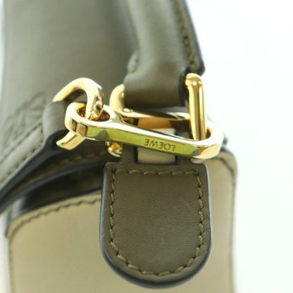 Loewe Puzzle Mini 2-Way One Handle Shoulder Bag Leather Anagram Logo Khaki BB — view 8