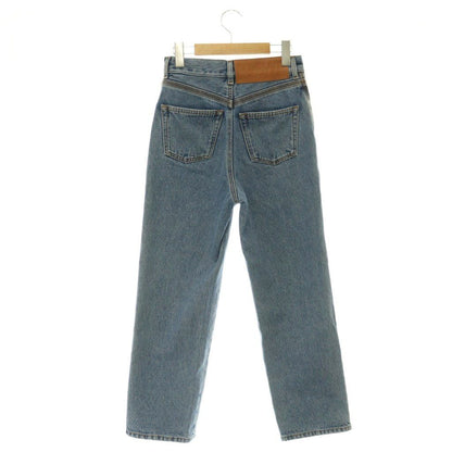 Loewe Anagram Cropped Denim Pants Jeans Button Fly Cotton 34 Light Blue — view 2