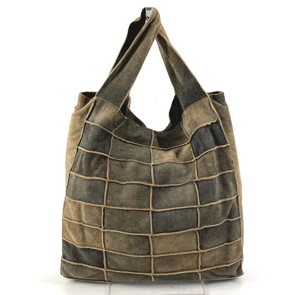 Chanel Shoulder Bag Suede Gray