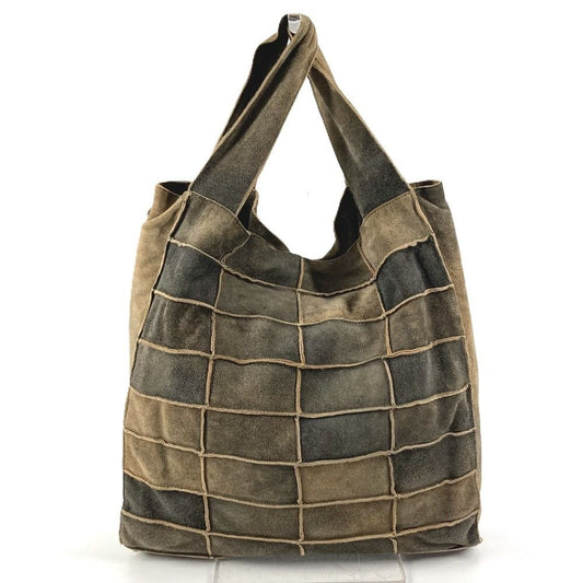 Chanel Shoulder Bag Suede Gray