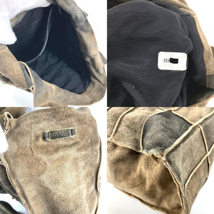 Chanel Shoulder Bag Suede Gray — view 7