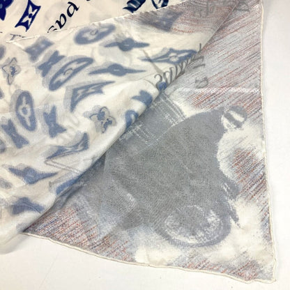 Louis Vuitton Scarf Logo Silk Blue — view 7