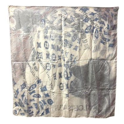 Louis Vuitton Scarf Logo Silk Blue — view 2