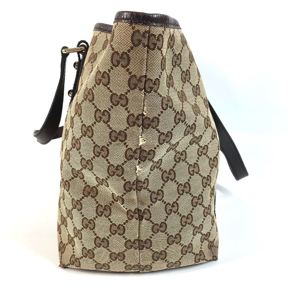 Gucci Shoulder Bag GG Logo Sherry Line Canvas Leather Beige — view 3