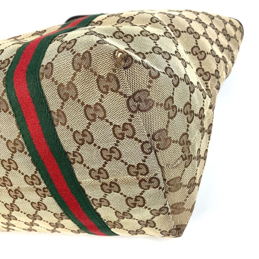 Gucci Shoulder Bag GG Logo Sherry Line Canvas Leather Beige — view 6