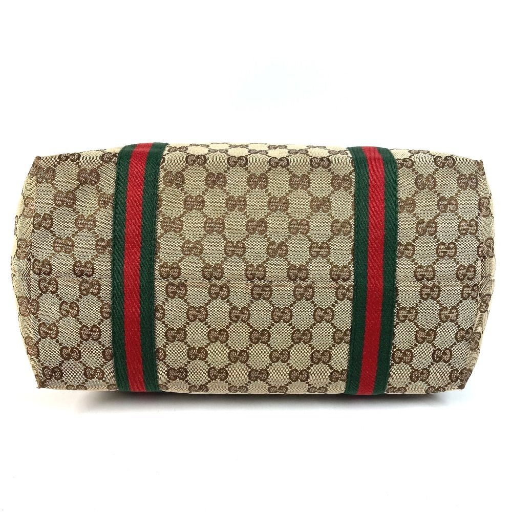 Gucci Shoulder Bag GG Logo Sherry Line Canvas Leather Beige — view 5