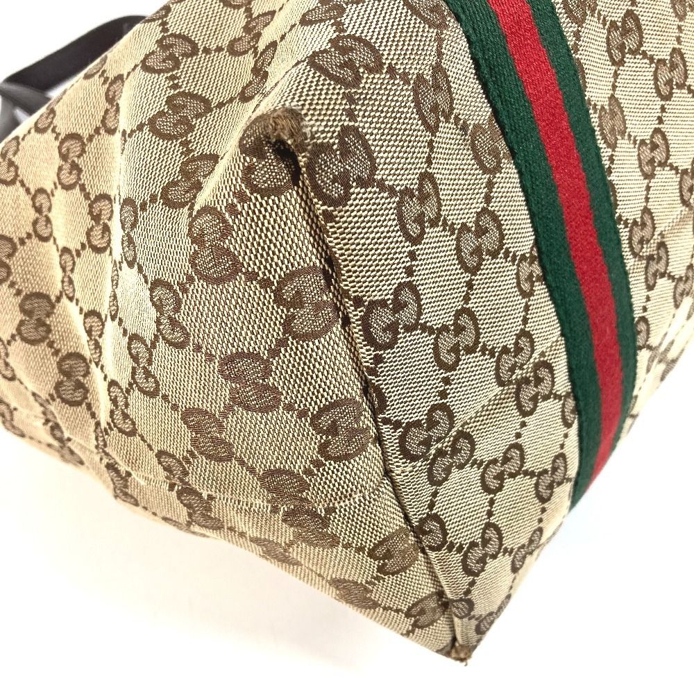 Gucci Shoulder Bag GG Logo Sherry Line Canvas Leather Beige — view 7
