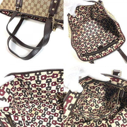 Gucci Shoulder Bag GG Logo Sherry Line Canvas Leather Beige — view 8