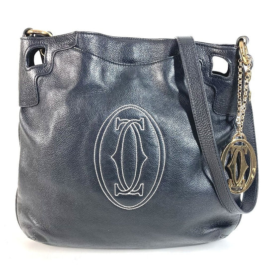 Cartier Shoulder Bag Multi Ero Logo Leather Black