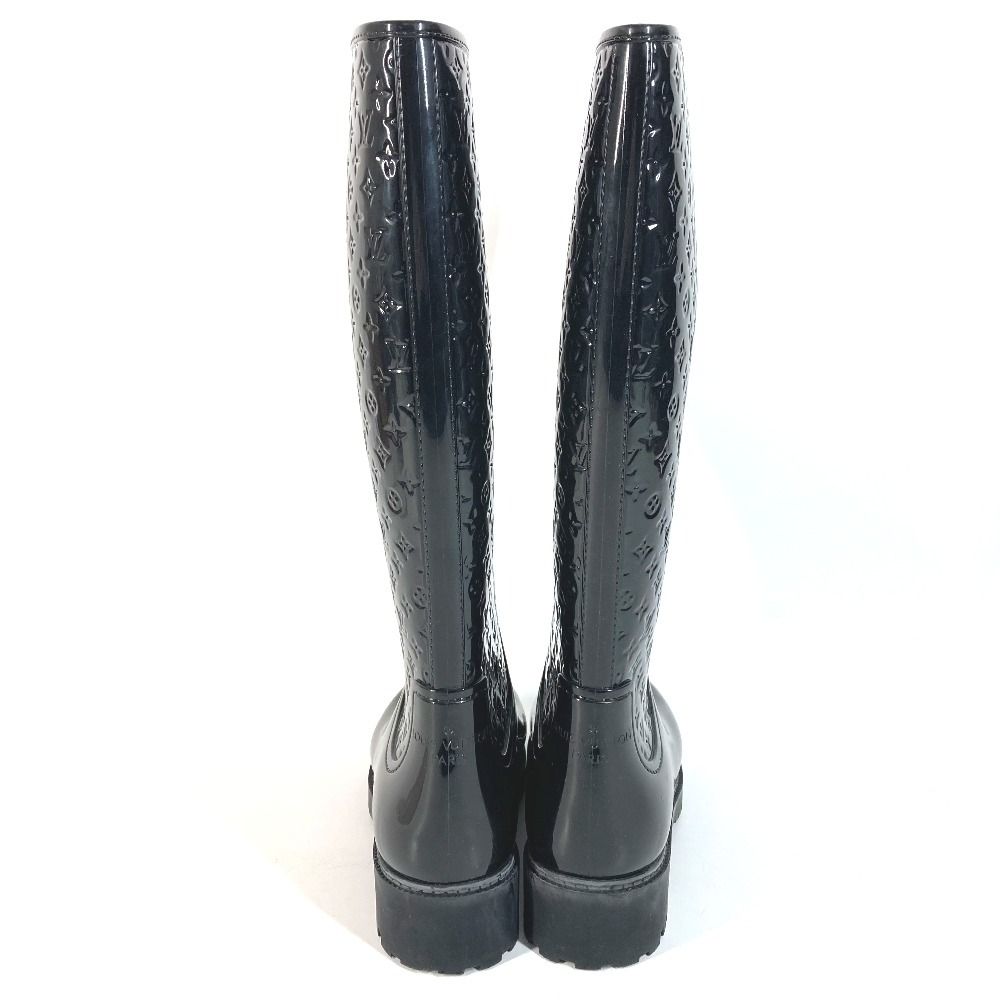 Louis Vuitton Rain Shoes Long Boots Rubber Black — view 5