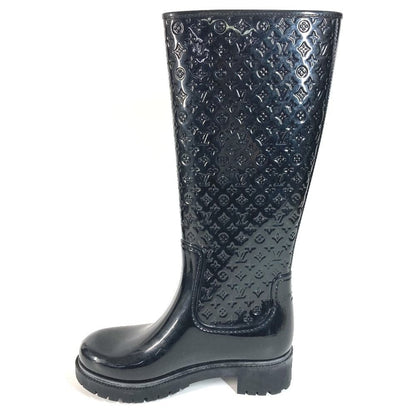 Louis Vuitton Rain Shoes Long Boots Rubber Black — view 7