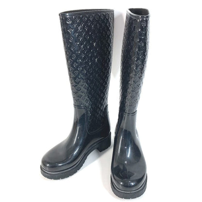 Louis Vuitton Rain Shoes Long Boots Rubber Black