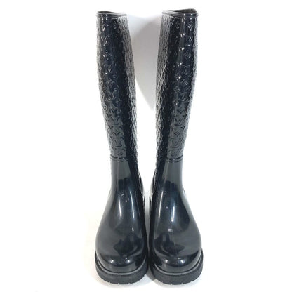 Louis Vuitton Rain Shoes Long Boots Rubber Black — view 2