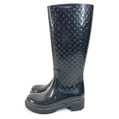 Louis Vuitton Rain Shoes Long Boots Rubber Black — view 4
