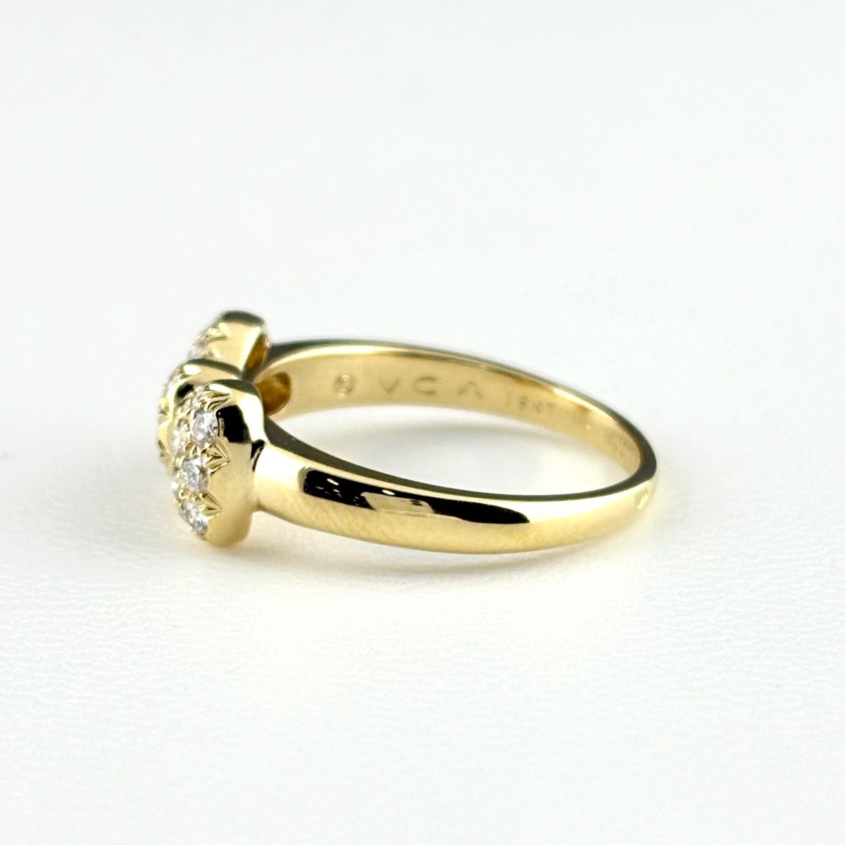 Van Cleef & Arpels Ribbon Motif Ring YG Yellow Gold Pave Diamond 750 18k — view 6