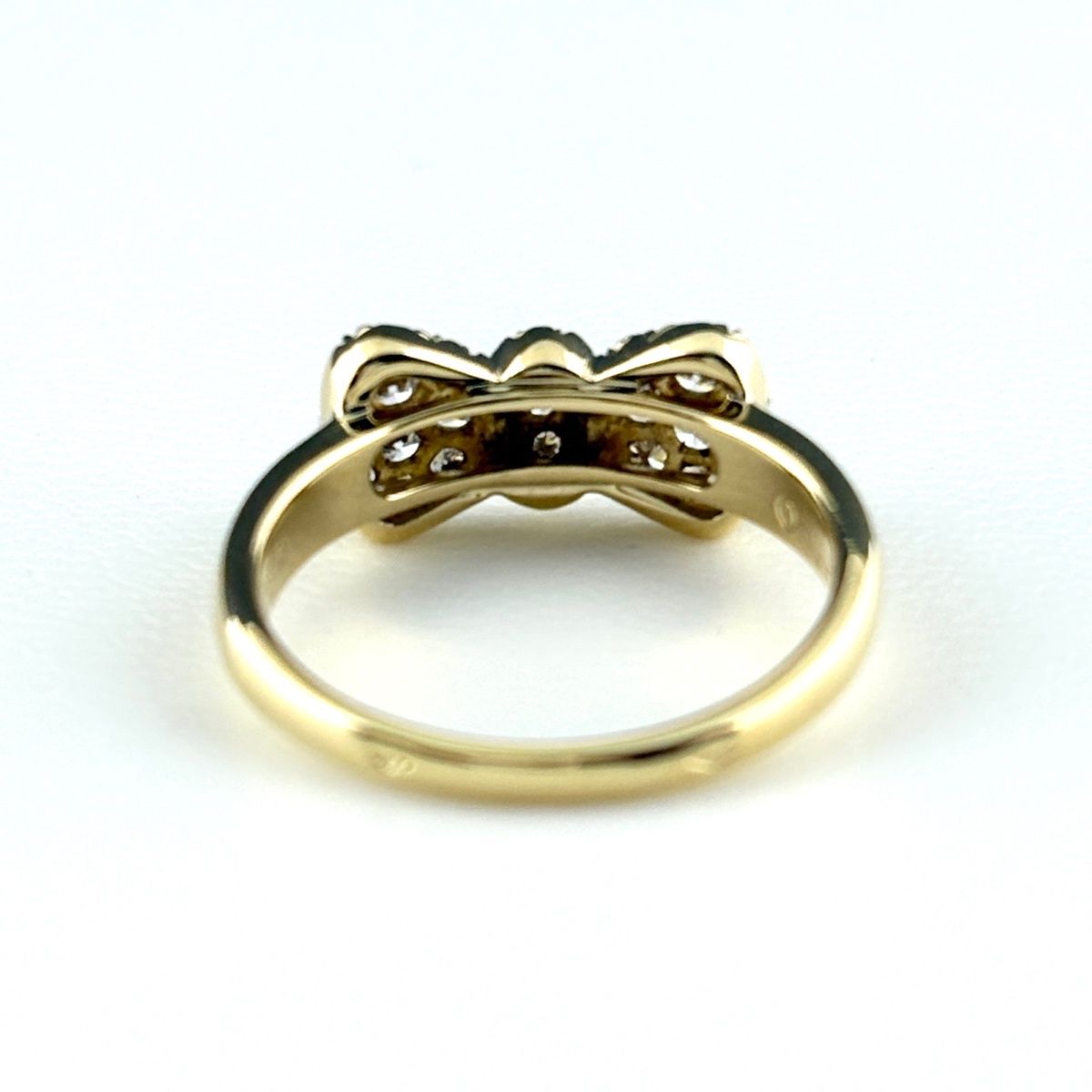 Van Cleef & Arpels Ribbon Motif Ring YG Yellow Gold Pave Diamond 750 18k — view 7