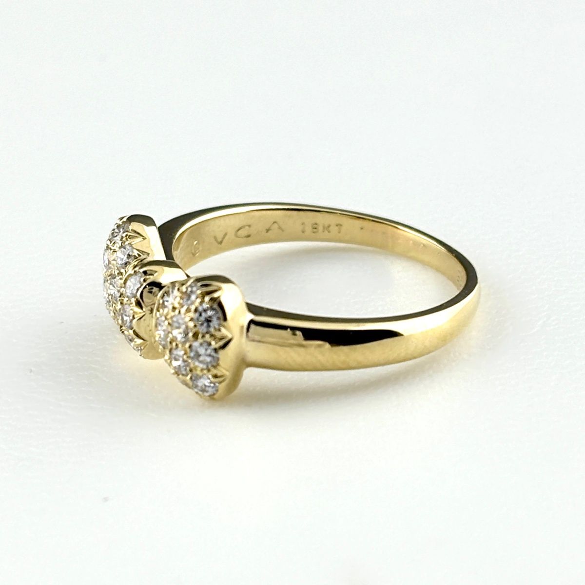 Van Cleef & Arpels Ribbon Motif Ring YG Yellow Gold Pave Diamond 750 18k — view 5