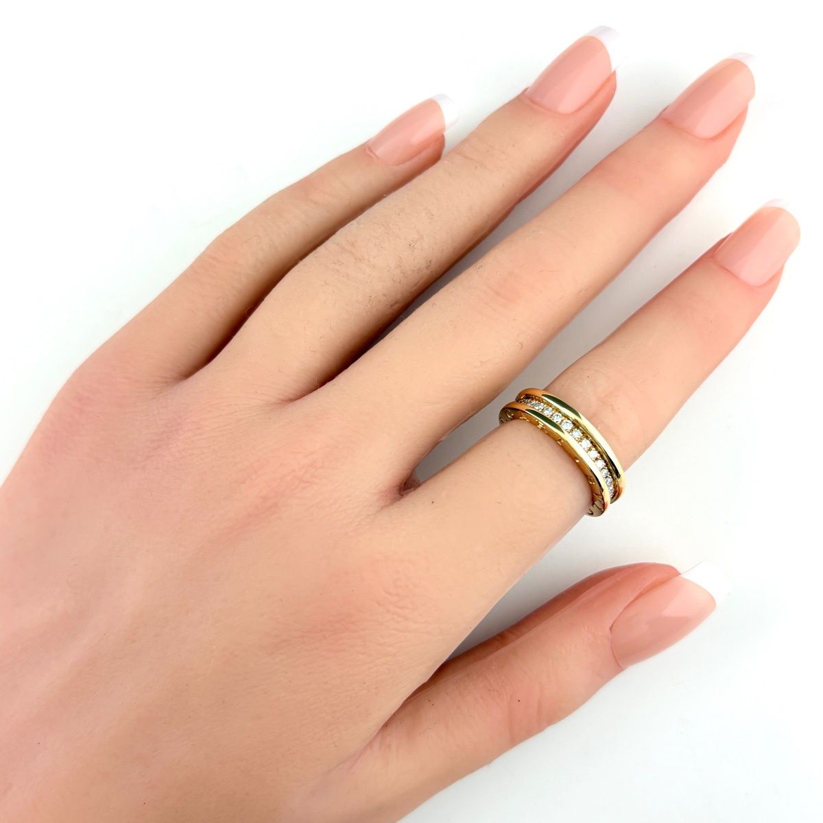 Bvlgari B-zero One Ring YG Yellow Gold Pave Diamond — view 4