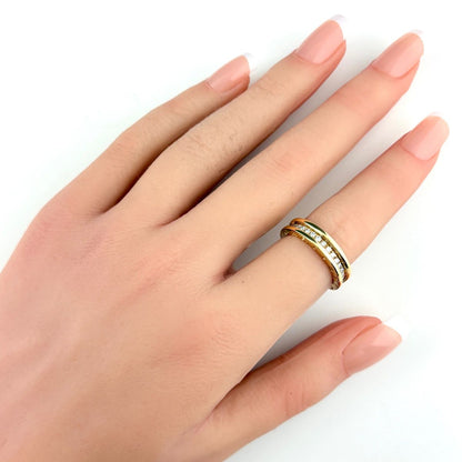 Bvlgari B-zero One Ring YG Yellow Gold Pave Diamond — view 4