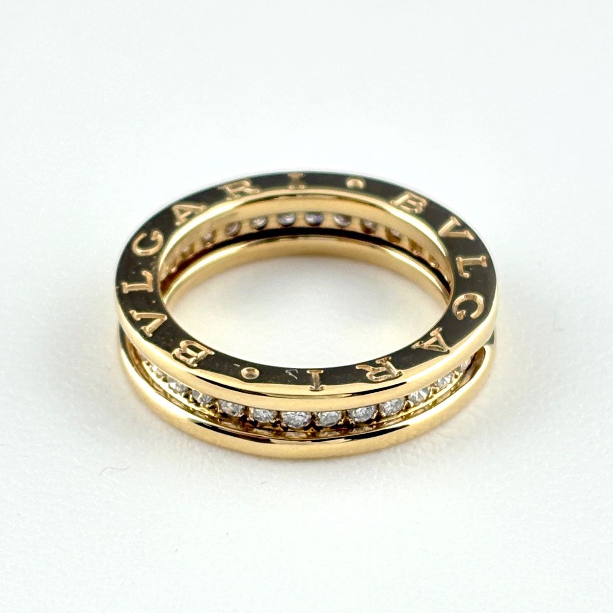 Bvlgari B-zero One Ring YG Yellow Gold Pave Diamond — view 3