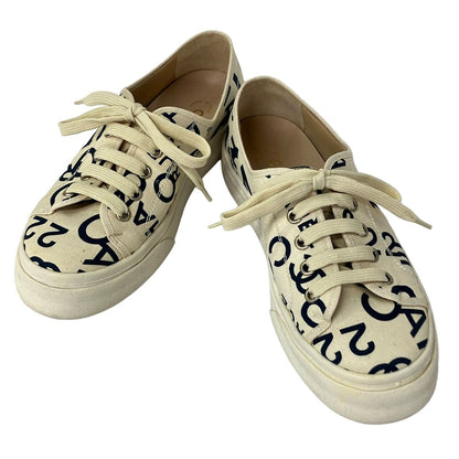 Chanel Sneakers 36 Ivory Navy Logo — view 2