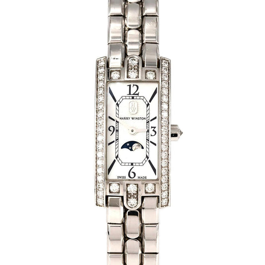 Harry Winston Avenue C Mini Moon Phase WG D WG Quartz Watch