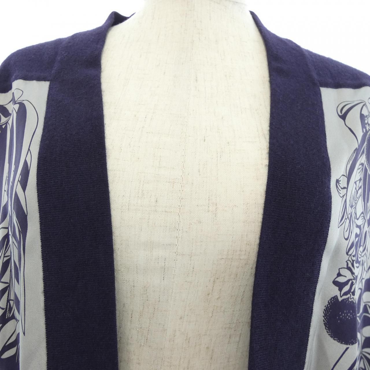 Hermes Long Cardigan Navy — view 4