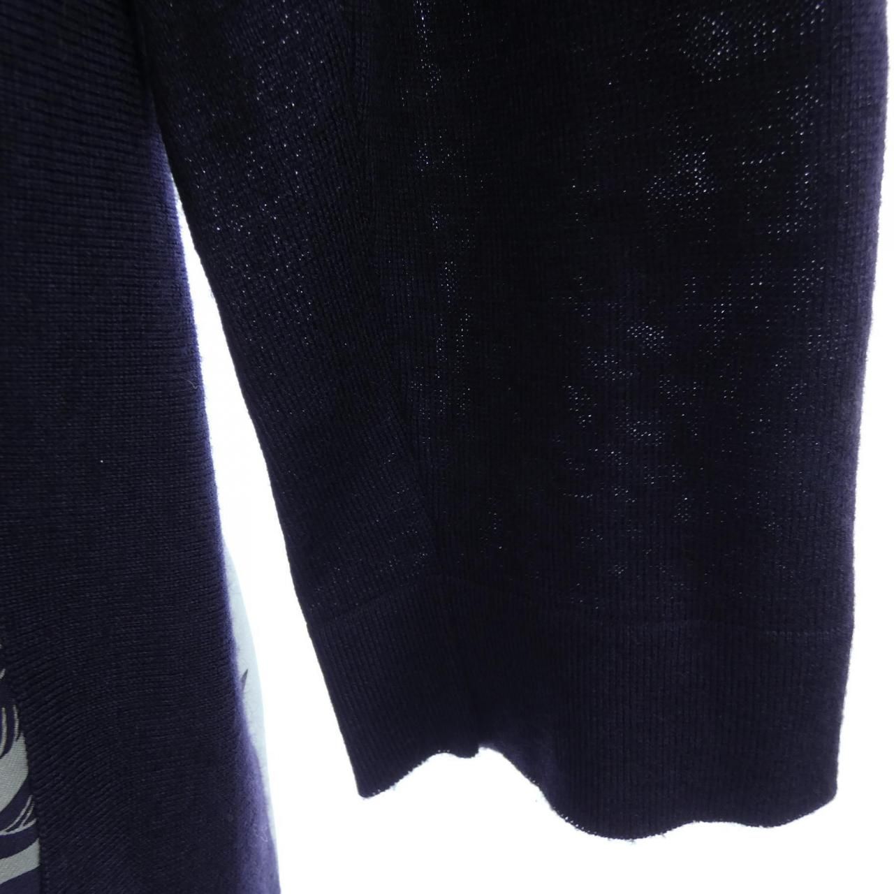Hermes Long Cardigan Navy — view 5