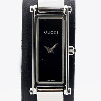 Gucci Bangle Watch SS Quartz Black Dial