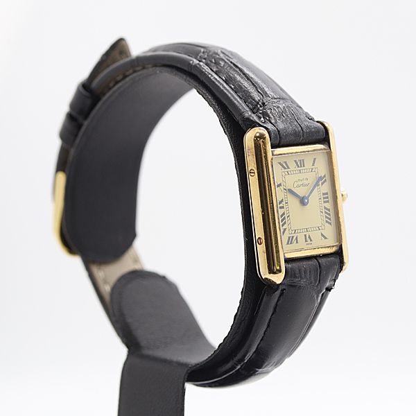 Cartier Must Tank SM Quartz Yellow Dial Watch — view 2