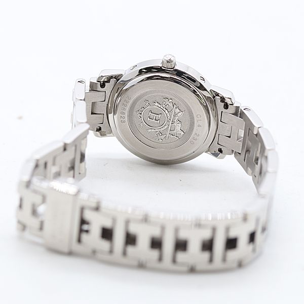 Hermes Clipper Cles Quartz Diamond Bezel White Shell Dial Watch — view 4