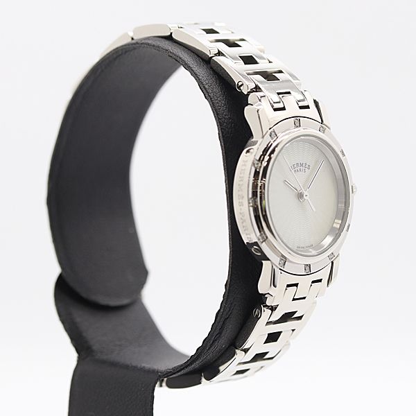 Hermes Clipper Cles Quartz Diamond Bezel White Shell Dial Watch — view 2